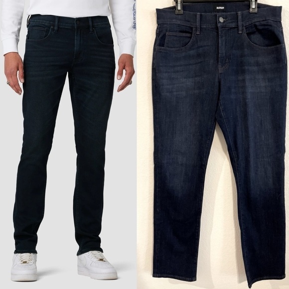 Hudson Men’s Blake Jeans 34 Waist Dark Wash Slim Straight Leg High Waist - Picture 1 of 15